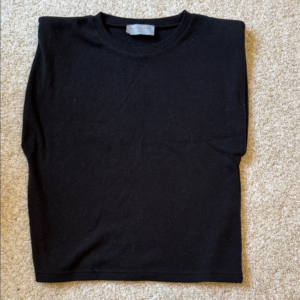 Classic Black sleeveless structured knit